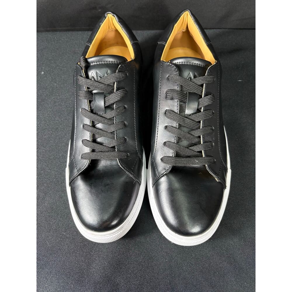 Ace Marks Shoes Men's 9.5 Brett Black Leather Lace Up Dress Casual Sneakers